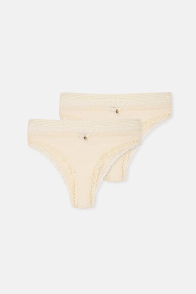 Dagi Micro poliamidă din 2 piese cu detaliu ecru pentru accesorii braziliene