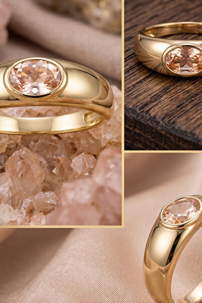 Iryum Tasarım Morganite  Tektaş Yüzük