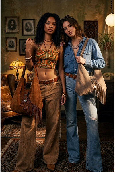 MODA Süet Çanta Western püsküllü 90's