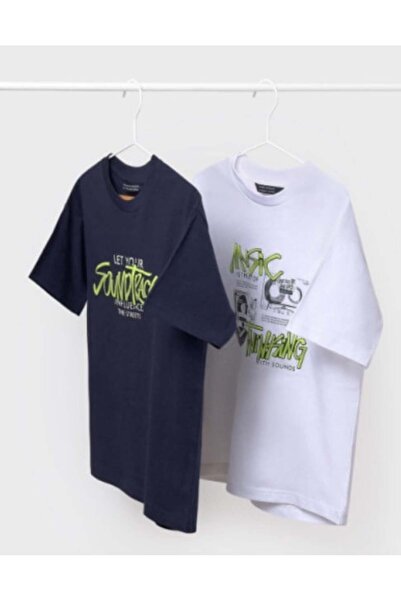 MAYORAL Nukutavake boys' neon print 2-pack short sleeve t-shirt, ages 10-16, ...