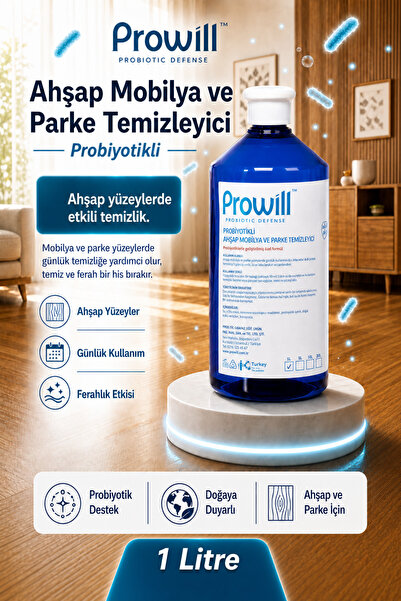 PROWİLL Probiyotikli Parke & Ahşap Mobilya Temizleyici 1 L | Yüzey Temizleyici