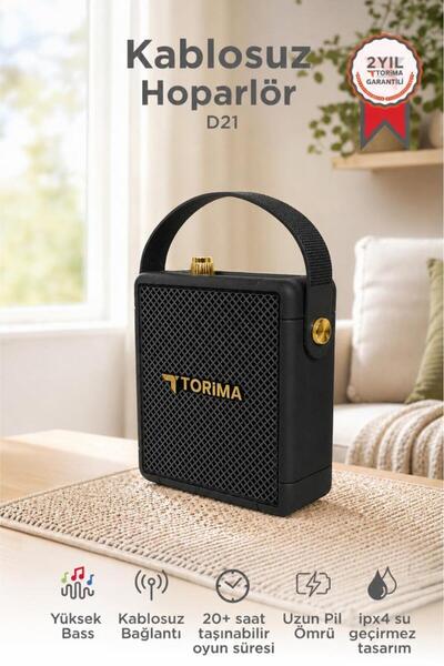 Torima Bluetooth Hoparlör Taşınabilir Tasarımlı Speaker D21 Siyah