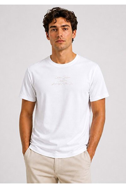 Mavi M0613674 Printed White T-Shirt Loose Fit Printed T-Shirt Men's T-Shirt W...