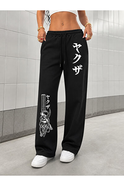COMANCHERO Pantaloni de trening unisex, cu imprimeu grafic japonez, cu croial...