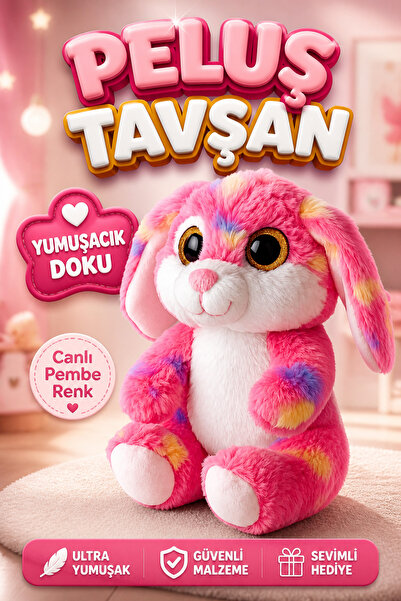 viyolmarketim Sevimli Peluş Tavşan 25 cm – Uyku & Oyun Arkadaşı