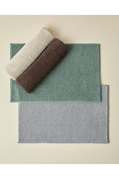 English Home Macaroni Kaydırmaz Taban Banyo Paspası 50x80 cm Gri