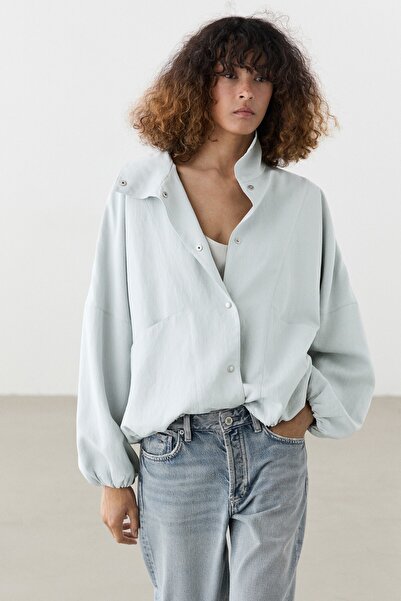Massimo Dutti Cepli dik yaka bomber