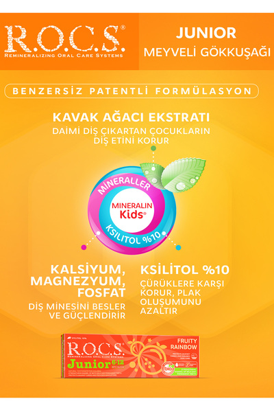 R.O.C.S. Rocs Junior 6-12 Yaş Meyveli Gökkuşağı Diş Macunu 60 ml