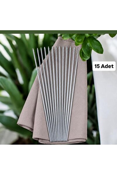 YILMAZNARGİLE Ciğer Şişi 15 Adet 55 cm ,Et Mangal Yassı şiş (İnce Şiş uzunluk...