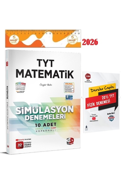 3D Yayınları 3D TYT 3D Simülasyon Matematik Denemeleri 2026 YENİ ve HEDİYE TY...