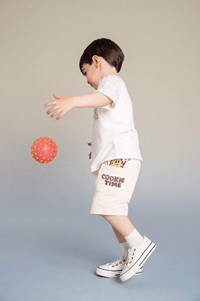 DeFacto 100% Cotton Printed Shorts for Baby Boy H1259A526Sm