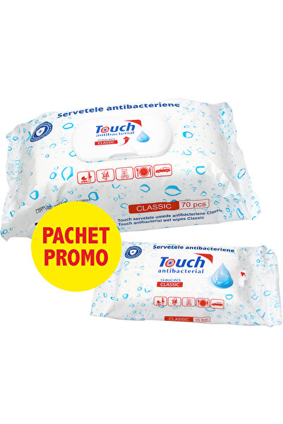Touch Pachet șervețele umede clasice, 70+15 buc.