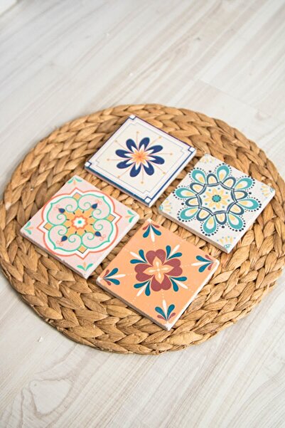 Begoloni Stone Decor Set od 4 podmetača od prirodnog kamena 10x10x1 cm