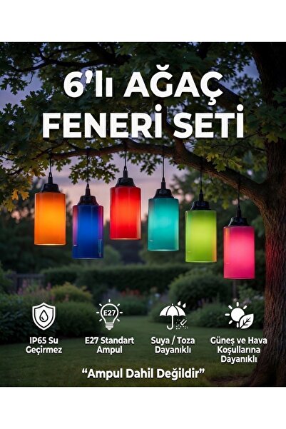 AC AYDINLATMA Neon Ağaç Feneri 6'lı Set