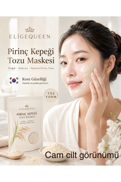 ELİGEQUEEN Doğal Pirinç Kepeği Tozu İnce 50 gr – Yüz Maskesi & Peeling | Cilt...
