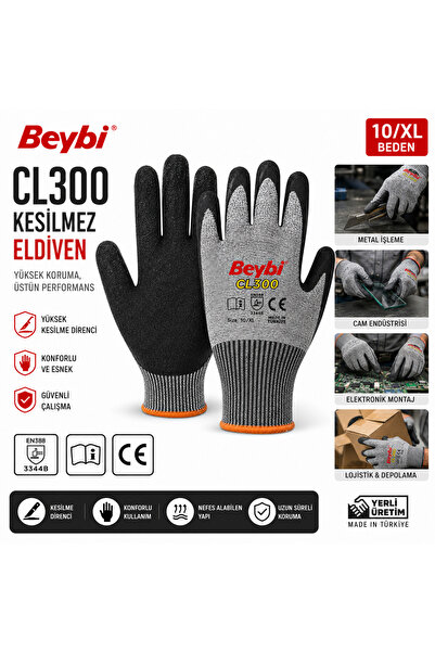 Medicalx Cl300 Latex Coated Cut-Resistant Gloves Size 10