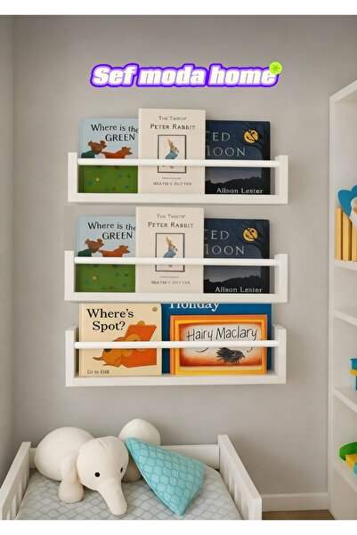 3-piecemdf 'lam montessori educational shelf & bookcase - white