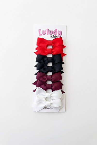 Luludy Kids Kırmızı Tonları 8'li Kız Çocuk Klips Toka Set