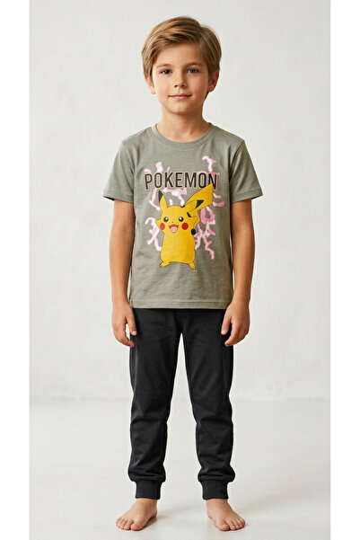 levanapajamas Children's Cartoon Pajama Set Dusty Gray and Black
