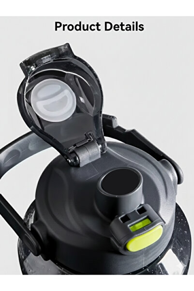 fitmart زجاجة مياه رياضية تحفيزية سعة 1.5 لتر مع حامل هاتف خالية من مادة BPA