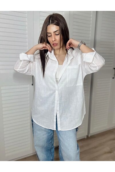 Fırsatbutik Kadın Oversize Gömlek %100 Ketendir Kumaşlarımız Kendi Üretimimiz...