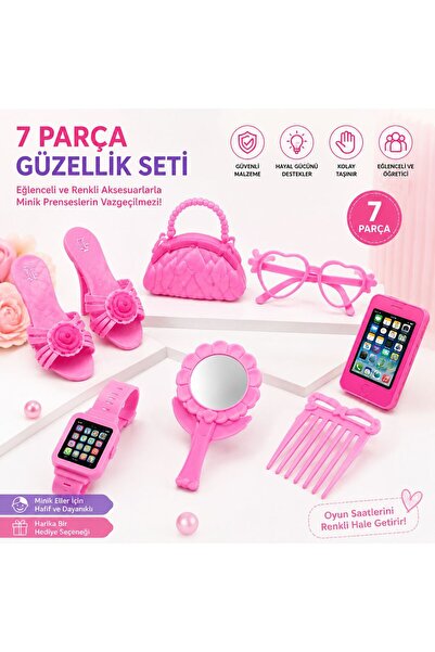 SAZE Mc Pembe Kurdeleli Oyuncak Terlik +oyuncak Prenses Taç Seti