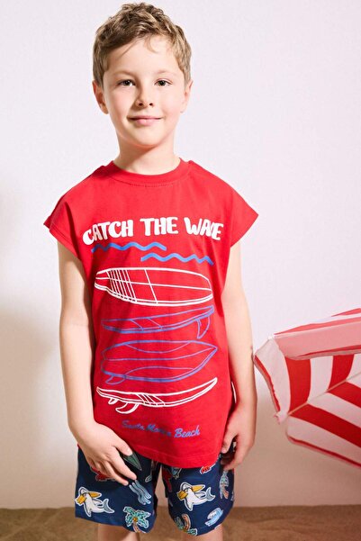 DeFacto Crew Neck Athlete Boy's T-Shirt H4285A826Hs