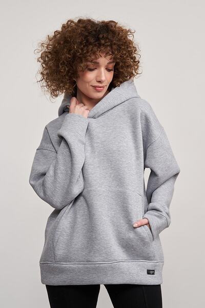 MBEY1989 Mbey Oversize Light Gray Hoodie - Unisex