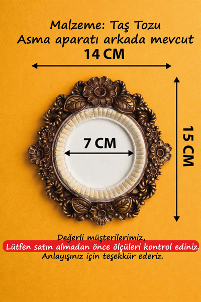 Tilekey Seramik Vintage Eskitme Görünümlü Dekoratif Çerçeve – Taş Tozu El Yap...