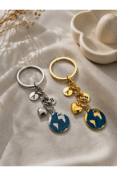 i&s design Anahtarlık Çift Gold Gümüş