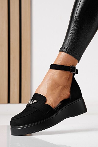 Zaira Pantofi casual dama negri din piele ecologica intoarsa Evelina #24097 - 40