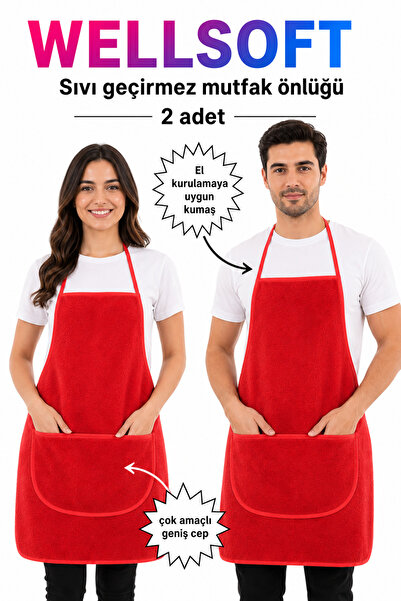 sevilya Wellsoft Ikili Paket Cepli Mutfak Önlüğü Sıvı Geçirmez Su Geçirmez Mu...