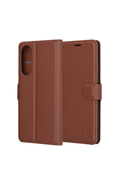 Techsuit Husă pentru Samsung Galaxy S25 Edge - Folio din piele - Maro