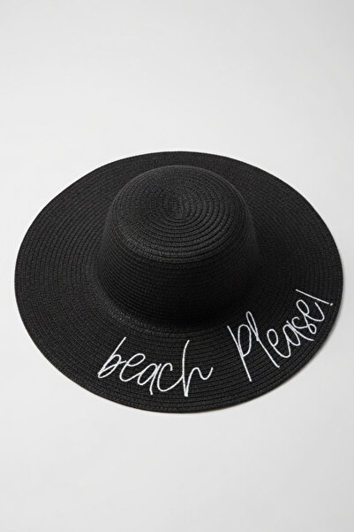 Mollycrush Women's Black Beach Please Straw Hat |   Summer Stylish Model