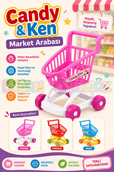 Doğan Oyuncak Dünyası Candy & Ken Market Arabası - Mutfak Setleri - Ev Oyunca...