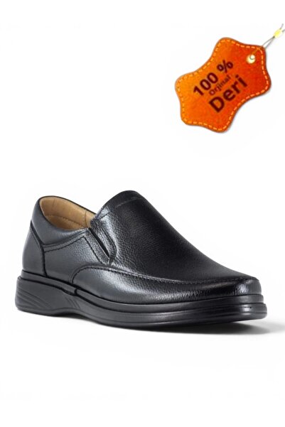 MAGIC SHOES أحذية شتوية لتقويم العظام من الجلد الطبيعي باللون الأسود للرجال