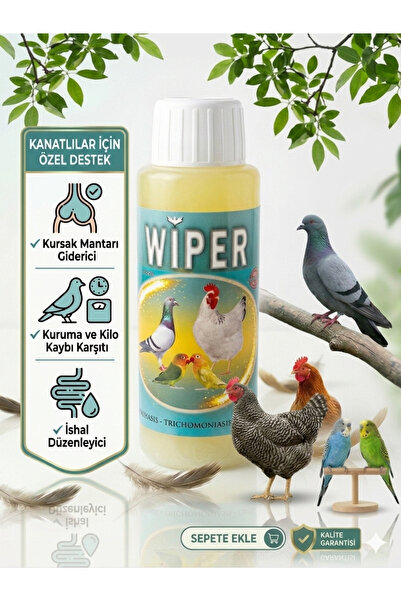 VERMX-TR DOĞAL HAYVAN SAĞLIĞI ÜRÜNLERİ Wiper - Güvercin Muhabbet Kuşu Papağan Ve Tavuk Kaz Trichomonas Kursak Mantarı Kuruma Toniği Ilacı