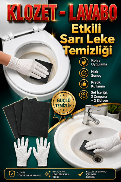viyolmarketim 3’lü Klozet & Lavabo Sarı Leke Zımpara Seti – İnce Su Zımparası...