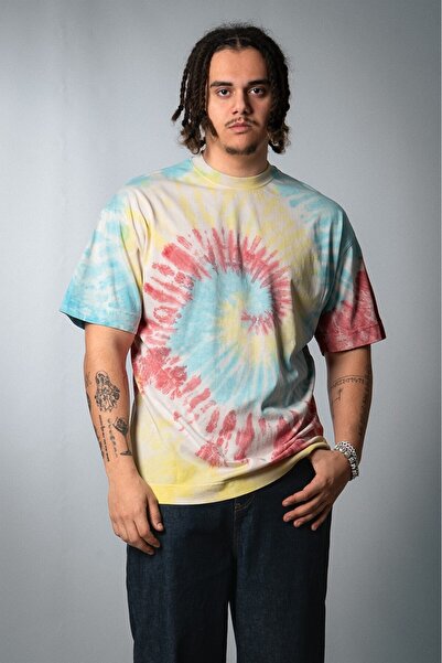 No Future Rainbow Tie Dye Oversize Men's T-Shirt Nf0695Ks