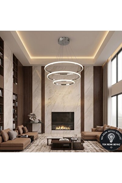 Lzy Avize Store Apollo 3’lü Çember Modern Krom Avize Beyaz Işık Tek Renkli | ...