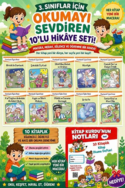 Ata Yayıncılık 3.Sınıflar İçin Okumayı Sevdiren 10 lu Hikaye Seti 6 (Kitap Ok...