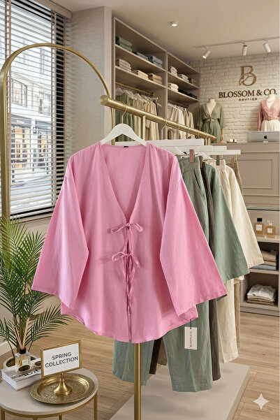 BAYLIN FASHION Kadın Önü Bağlamalı Kimono Tunik