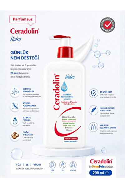 Ceradolin Hidro Su Bazlı Nemlendirici Losyon 200 ml