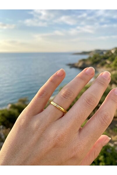 My Story Çift Sıra Gold Gümüş Yüzük