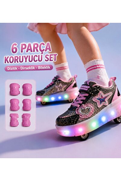 SOLERO Patenli Işıklı Tekerlekli Çocuk Ayakkabısı – LED, Gizlenebilir Tekerlek