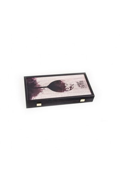 Manopoulos Masă de călătorie din lemn, replică de vin, 30 x 17 cm