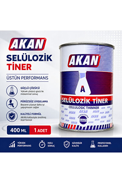 AKANA Selülozik Tiner 400 ml Teneke Kutuda Üstün Extra İnceltme ve Çözme