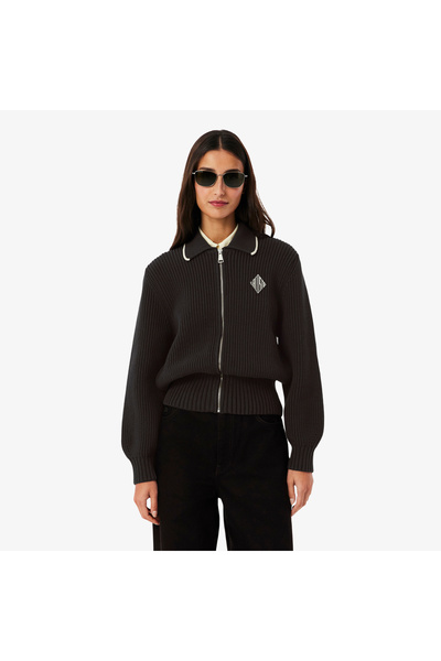 Lacoste Zipped Cotton Badge Accent Sweater - AF9858-00-3LA