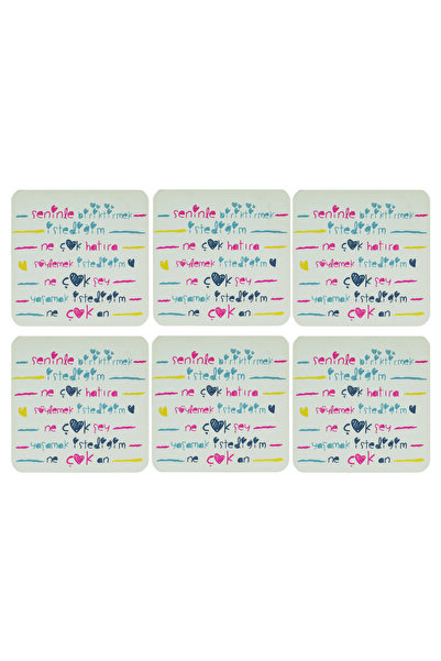 Funtasbig Decorative Coasters Set of 6 Love