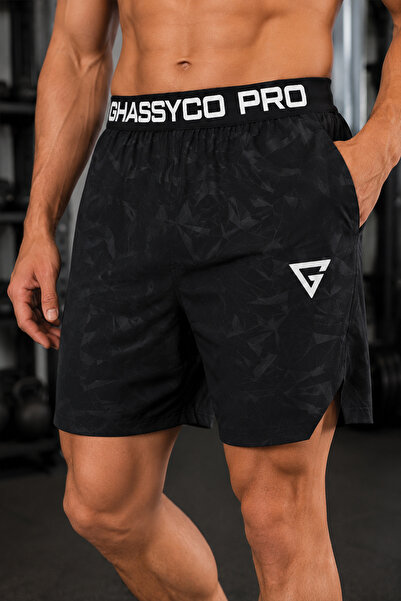 GHASSY CO Erkek Runnig Pro Elastik Bel Nefes Alabilen Koşu Fitness Spor Şortu